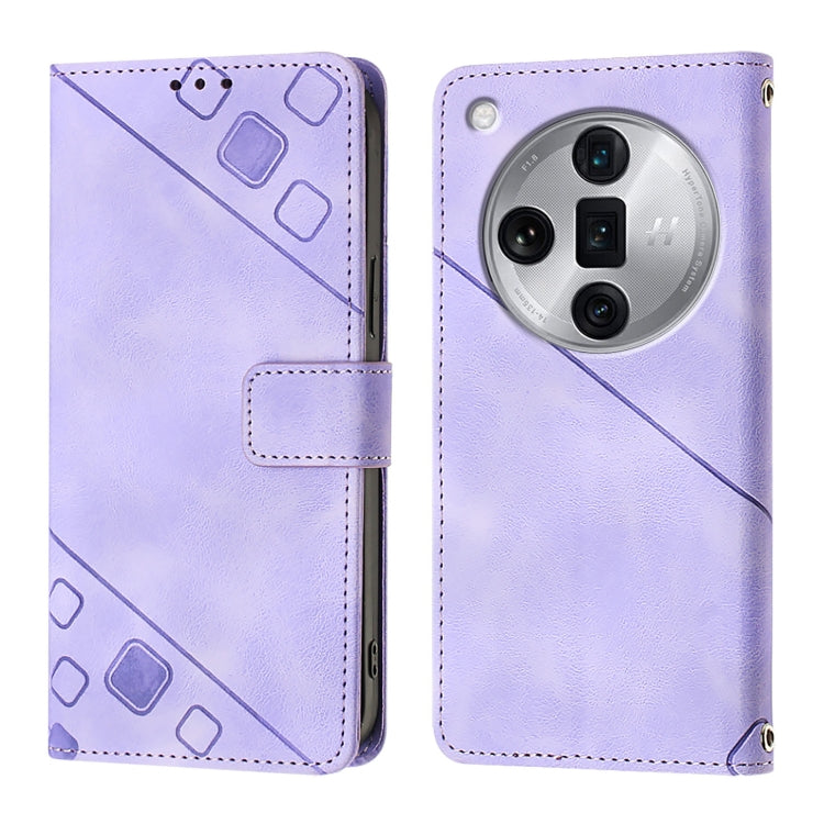 Skin-feel Embossed Leather Phone Case, For OPPO Find X7, For OPPO Reno11 5G Global, For OPPO Reno11 Pro 5G Global, For OPPO Find X7 Ultra