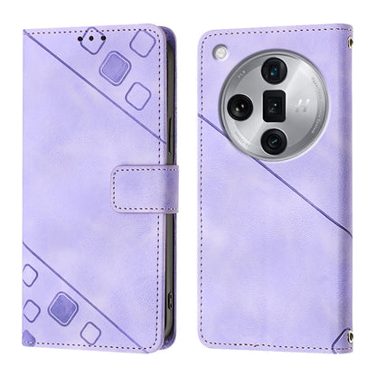 Skin-feel Embossed Leather Phone Case, For OPPO Find X7, For OPPO Reno11 5G Global, For OPPO Reno11 Pro 5G Global, For OPPO Find X7 Ultra