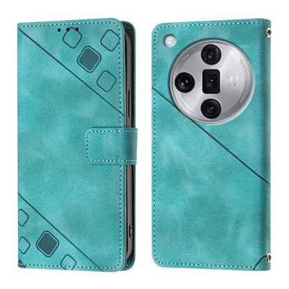 Skin-feel Embossed Leather Phone Case, For OPPO Find X7, For OPPO Reno11 5G Global, For OPPO Reno11 Pro 5G Global, For OPPO Find X7 Ultra