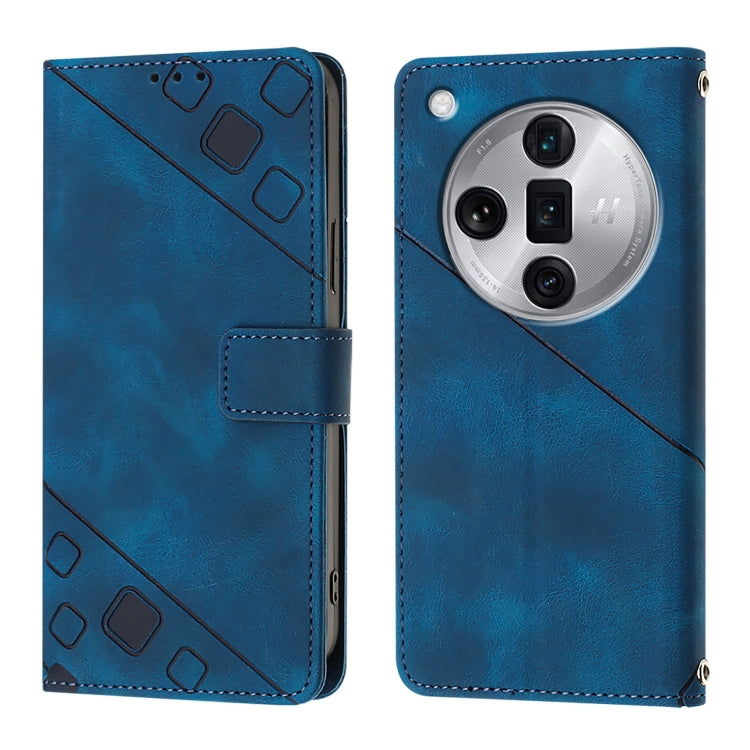 Skin-feel Embossed Leather Phone Case, For OPPO Find X7, For OPPO Reno11 5G Global, For OPPO Reno11 Pro 5G Global, For OPPO Find X7 Ultra
