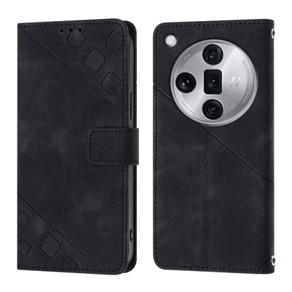 Skin-feel Embossed Leather Phone Case, For OPPO Find X7, For OPPO Reno11 5G Global, For OPPO Reno11 Pro 5G Global, For OPPO Find X7 Ultra