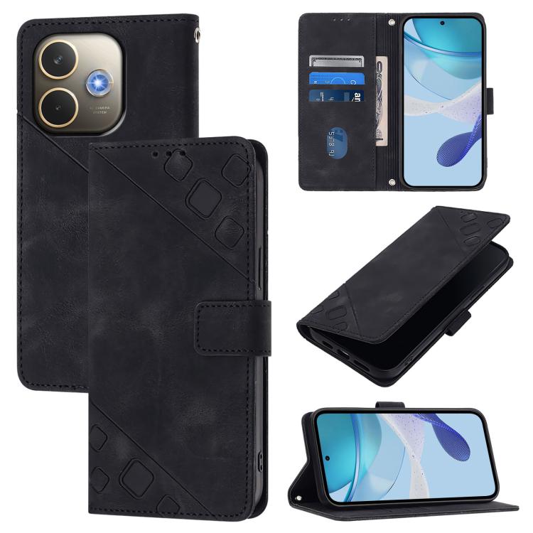 Skin-feel Embossed Leather Phone Case, For OPPO Reno14 Pro 5G Global, For OPPO Reno14 5G Global, For OPPO A5 Pro 5G Global, For OPPO Reno13 F 5G Global / Reno13 F 4G