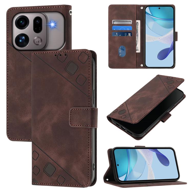 Skin-feel Embossed Leather Phone Case, For OPPO Reno16 F / Reno16 FS 5G, For OPPO Reno16 / Reno16 Pro 5G Global, For OPPO Find X9s Pro 5G, For OPPO Find X9 Ultra