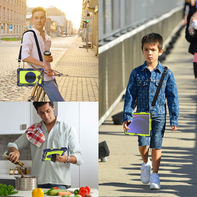 360 Degree Rotation PC Contrast Silicone Tablet Case, For Samsung Galaxy Tab S9, For Samsung Galaxy Tab S9+