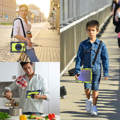 360 Degree Rotation PC Contrast Silicone Tablet Case, For Samsung Galaxy Tab S9, For Samsung Galaxy Tab S9+