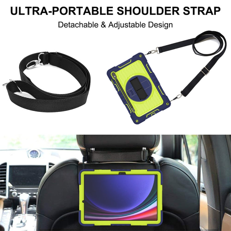 360 Degree Rotation PC Contrast Silicone Tablet Case, For Samsung Galaxy Tab S9, For Samsung Galaxy Tab S9+