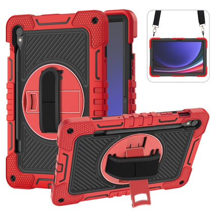 360 Degree Rotation PC Contrast Silicone Tablet Case, For Samsung Galaxy Tab S9, For Samsung Galaxy Tab S9+