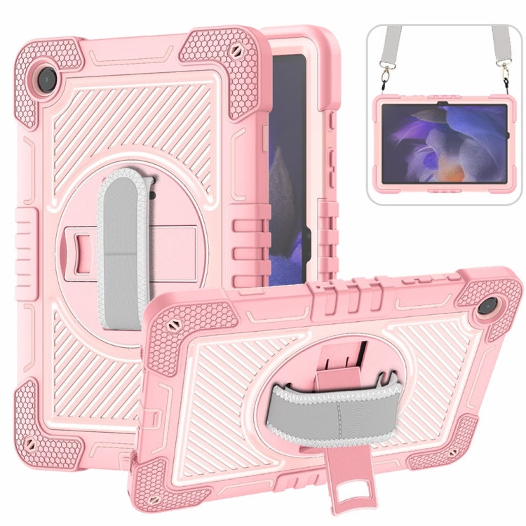360 Degree Rotation PC Contrast Silicone Tablet Case, For Samsung Galaxy Tab A11+, For Samsung Galaxy Tab A11, For Samsung Galaxy Tab A9+, For Samsung Galaxy Tab A9