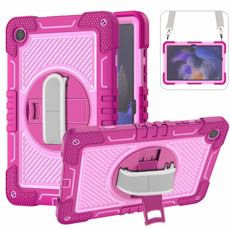 360 Degree Rotation PC Contrast Silicone Tablet Case, For Samsung Galaxy Tab A11+, For Samsung Galaxy Tab A11, For Samsung Galaxy Tab A9+, For Samsung Galaxy Tab A9