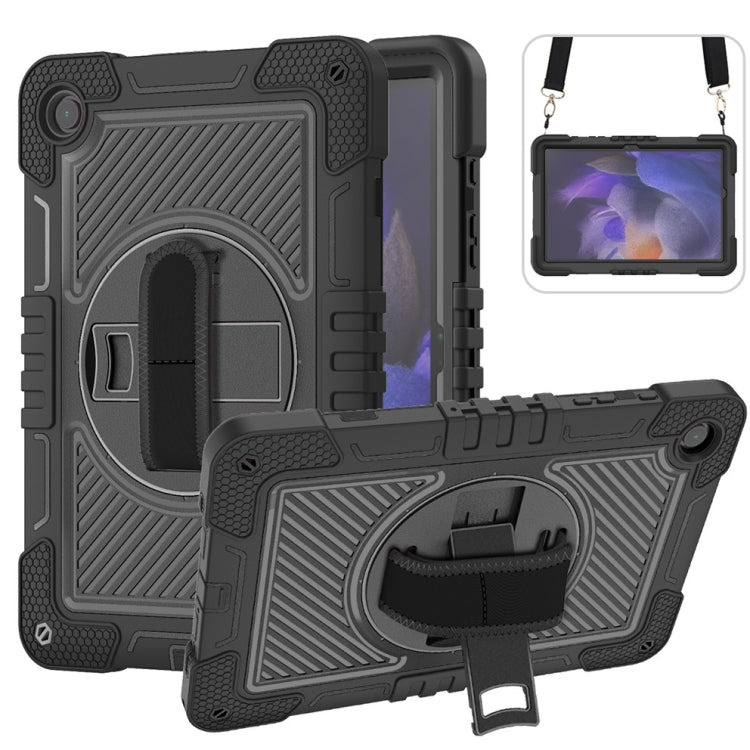 360 Degree Rotation PC Contrast Silicone Tablet Case, For Samsung Galaxy Tab A11+, For Samsung Galaxy Tab A11, For Samsung Galaxy Tab A9+, For Samsung Galaxy Tab A9