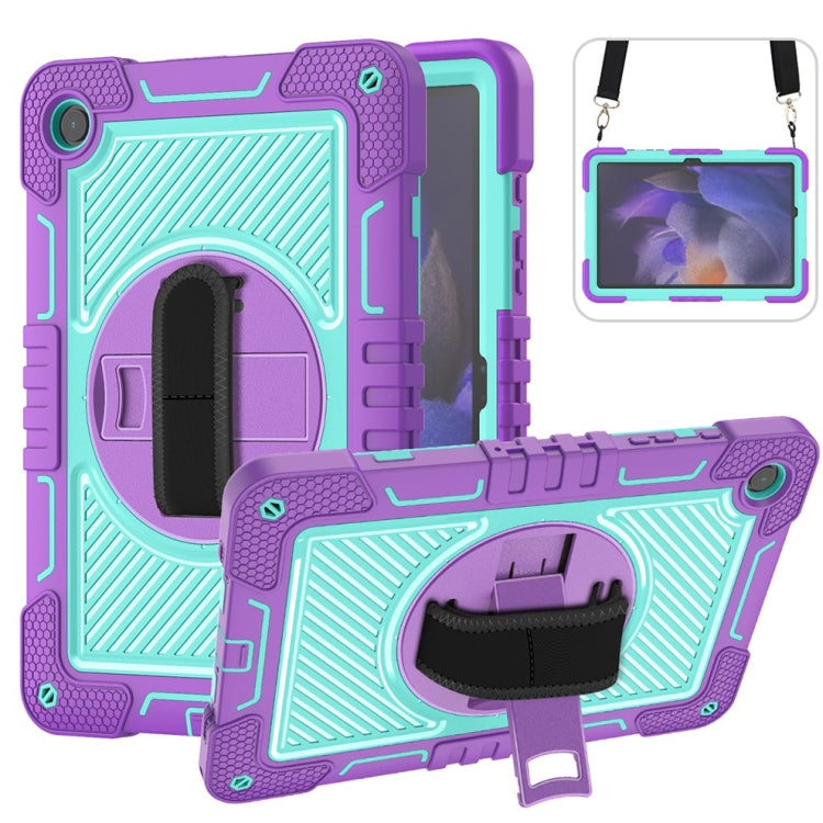 360 Degree Rotation PC Contrast Silicone Tablet Case, For Samsung Galaxy Tab A11+, For Samsung Galaxy Tab A11, For Samsung Galaxy Tab A9+, For Samsung Galaxy Tab A9