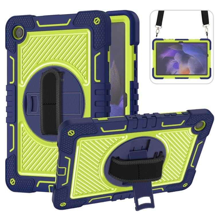 360 Degree Rotation PC Contrast Silicone Tablet Case, For Samsung Galaxy Tab A11+, For Samsung Galaxy Tab A11, For Samsung Galaxy Tab A9+, For Samsung Galaxy Tab A9