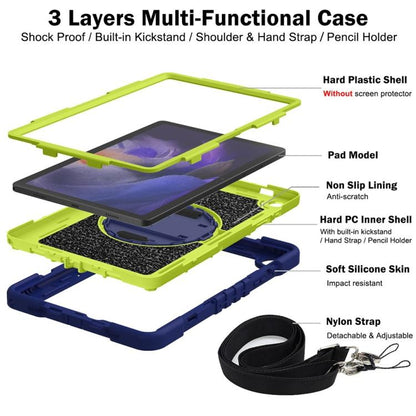 360 Degree Rotation PC Contrast Silicone Tablet Case, For Samsung Galaxy Tab A11+, For Samsung Galaxy Tab A11, For Samsung Galaxy Tab A9+, For Samsung Galaxy Tab A9