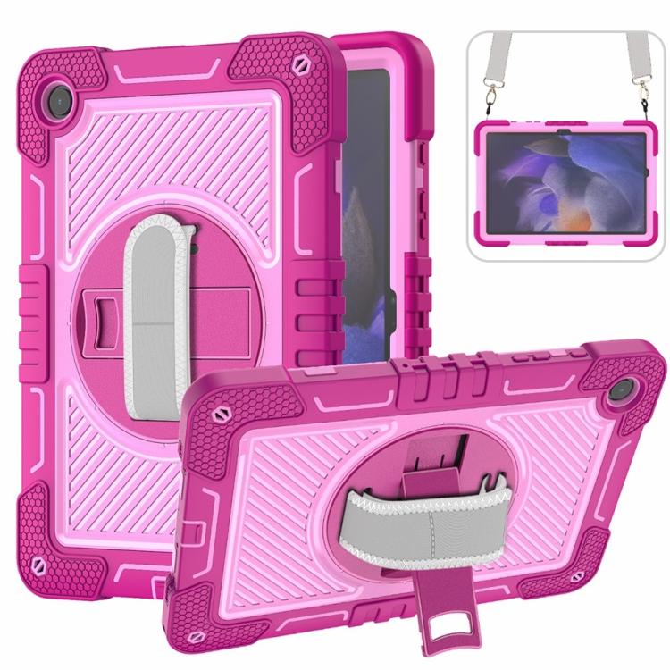 360 Degree Rotation PC Contrast Silicone Tablet Case, For Samsung Galaxy Tab A11+, For Samsung Galaxy Tab A11, For Samsung Galaxy Tab A9+, For Samsung Galaxy Tab A9