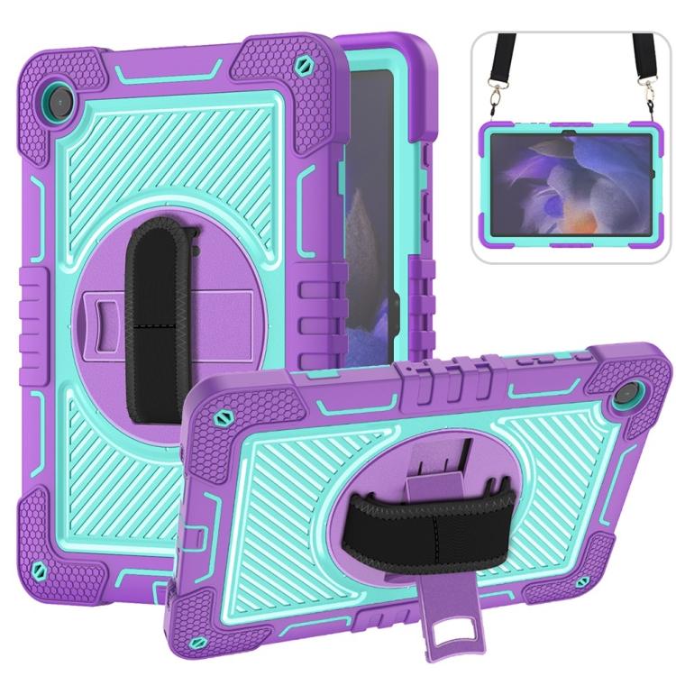 360 Degree Rotation PC Contrast Silicone Tablet Case, For Samsung Galaxy Tab A11+, For Samsung Galaxy Tab A11, For Samsung Galaxy Tab A9+, For Samsung Galaxy Tab A9
