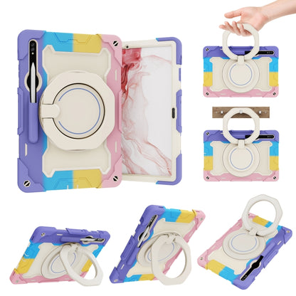 Armor Portable Rotating Ring Holder Silicone Tablet Case, For Samsung Galaxy Tab S10 FE+, For Samsung Galaxy Tab S10+ / S9+ / S9 FE+, For Samsung Galaxy Tab S9 Ultra, For Samsung Galaxy Tab S8 Ultra