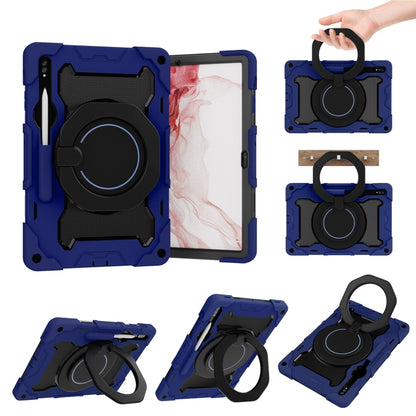 Armor Portable Rotating Ring Holder Silicone Tablet Case, For Samsung Galaxy Tab S10 FE+, For Samsung Galaxy Tab S10+ / S9+ / S9 FE+, For Samsung Galaxy Tab S9 Ultra, For Samsung Galaxy Tab S8 Ultra