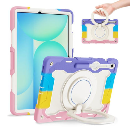 Armor Portable Rotating Ring Holder Silicone Tablet Case, For Samsung Galaxy Tab S10 FE+, For Samsung Galaxy Tab S10+ / S9+ / S9 FE+, For Samsung Galaxy Tab S9 Ultra, For Samsung Galaxy Tab S8 Ultra
