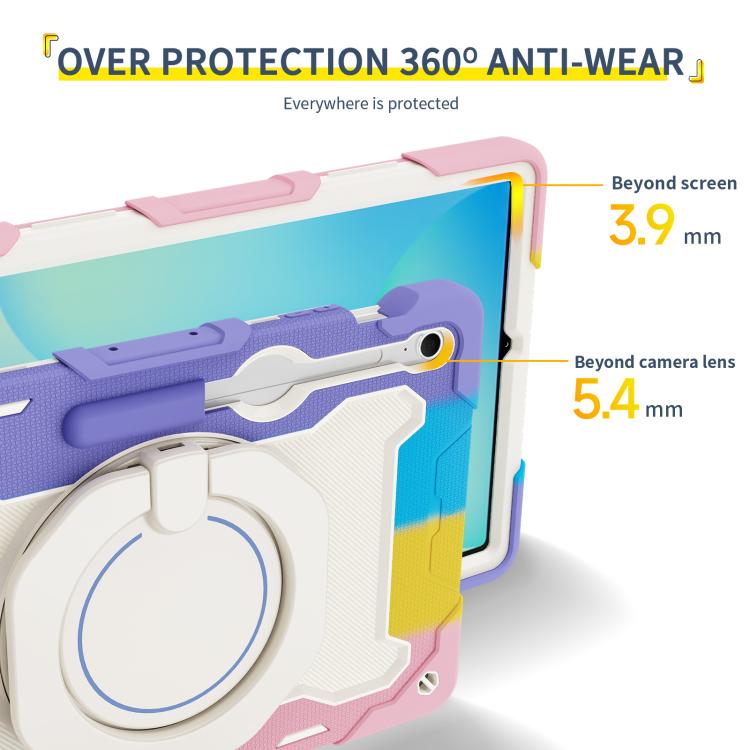 Armor Portable Rotating Ring Holder Silicone Tablet Case, For Samsung Galaxy Tab S10 FE+, For Samsung Galaxy Tab S10+ / S9+ / S9 FE+, For Samsung Galaxy Tab S9 Ultra, For Samsung Galaxy Tab S8 Ultra