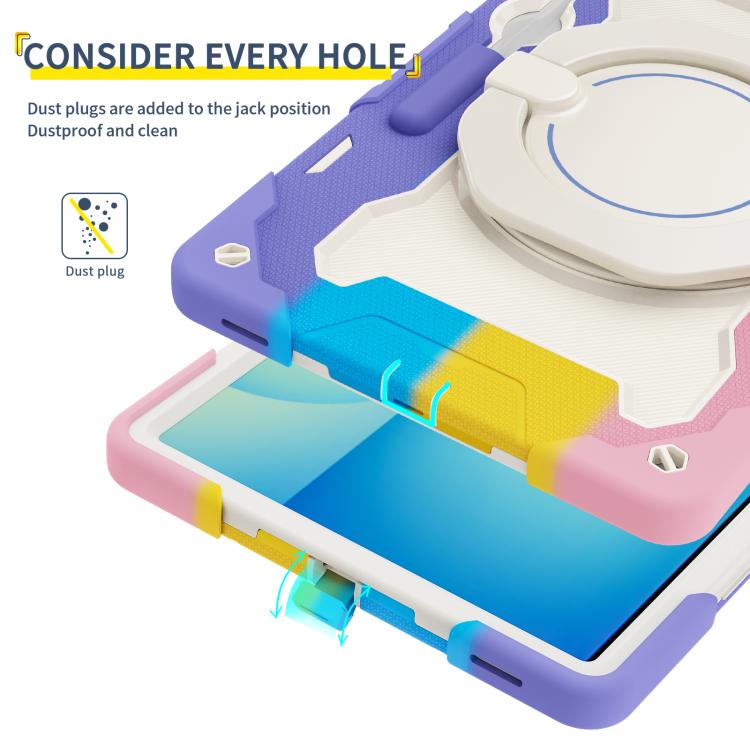 Armor Portable Rotating Ring Holder Silicone Tablet Case, For Samsung Galaxy Tab S10 FE+, For Samsung Galaxy Tab S10+ / S9+ / S9 FE+, For Samsung Galaxy Tab S9 Ultra, For Samsung Galaxy Tab S8 Ultra