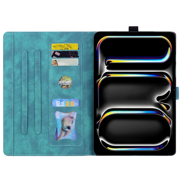 Cartoon Sakura Cat Embossed Smart Leather Tablet Case, For iPad Pro 13 2025 / 2024, For iPad Pro 11 2025 / 2024, For iPad mini 6 / mini 2024, For iPad Pro 12.9 2022 / 2021