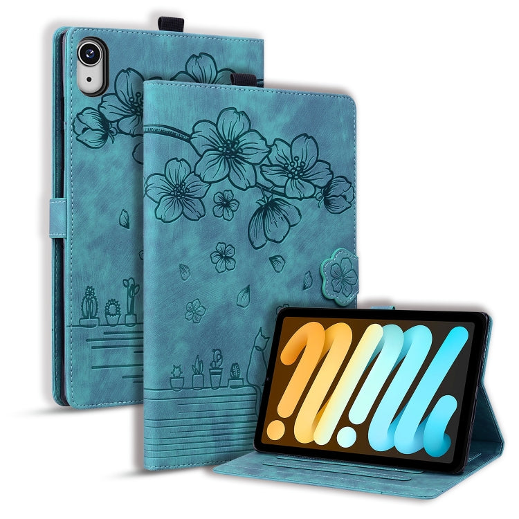 Cartoon Sakura Cat Embossed Smart Leather Tablet Case, For iPad mini 8 2026, For iPad Pro 13 2025 / 2024, For iPad Pro 11 2025 / 2024, For iPad mini 6 / mini 2024