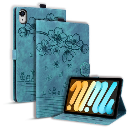 Cartoon Sakura Cat Embossed Smart Leather Tablet Case, For iPad Pro 13 2025 / 2024, For iPad Pro 11 2025 / 2024, For iPad mini 6 / mini 2024, For iPad Pro 12.9 2022 / 2021