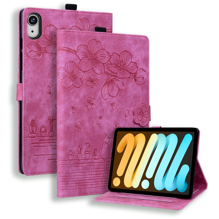 Cartoon Sakura Cat Embossed Smart Leather Tablet Case, For iPad mini 8 2026, For iPad Pro 13 2025 / 2024, For iPad Pro 11 2025 / 2024, For iPad mini 6 / mini 2024