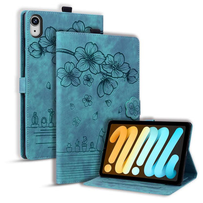 Cartoon Sakura Cat Embossed Smart Leather Tablet Case, For iPad mini 8 2026, For iPad Pro 13 2025 / 2024, For iPad Pro 11 2025 / 2024, For iPad mini 6 / mini 2024