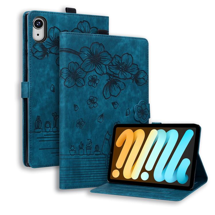 Cartoon Sakura Cat Embossed Smart Leather Tablet Case, For iPad mini 8 2026, For iPad Pro 13 2025 / 2024, For iPad Pro 11 2025 / 2024, For iPad mini 6 / mini 2024