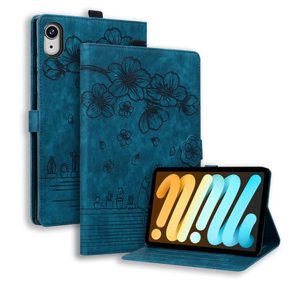 Cartoon Sakura Cat Embossed Smart Leather Tablet Case, For iPad mini 8 2026, For iPad Pro 13 2025 / 2024, For iPad Pro 11 2025 / 2024, For iPad mini 6 / mini 2024