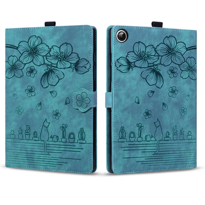 Cartoon Sakura Cat Embossed Leather Tablet Case, For Samsung Galaxy Tab A11+ / A9+, For Samsung Galaxy Tab A11 / A9, For Samsung Galaxy Tab S10 Ultra /S11 Ultra, For Samsung Galaxy Tab S10 FE+