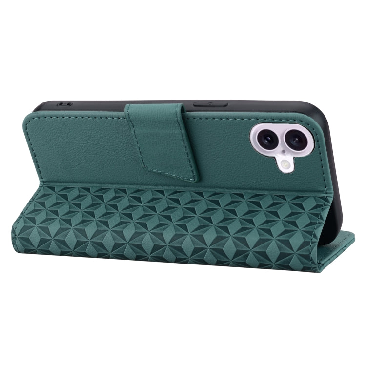 Business Diamond Buckle Leather Phone Case with Lanyard, For iPhone 16, For iPhone 15 Pro Max, For iPhone 15 Pro, For iPhone 15 Plus