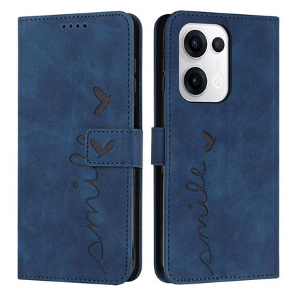 Skin Feel Heart Embossed Leather Phone Case with Long Lanyard, For OPPO Reno13 5G Global, For OPPO Reno13 F 5G / 4G, For OPPO Reno12 Pro Global, For OPPO Reno12 5G Global