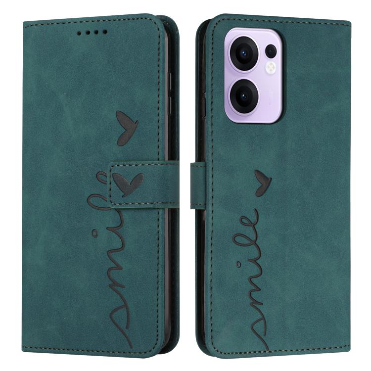 Skin Feel Heart Embossed Leather Phone Case with Long Lanyard, For OPPO Reno13 5G Global, For OPPO Reno13 F 5G / 4G, For OPPO Reno12 Pro Global, For OPPO Reno12 5G Global