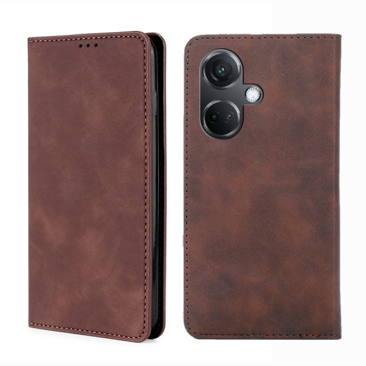 Skin Feel Magnetic Leather Phone Case, For OnePlus Ace 2 Pro, For OnePlus Nord CE3 5G