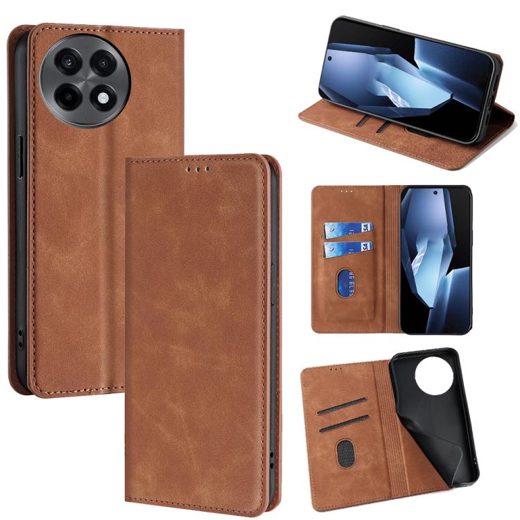 Skin Feel Magnetic Leather Phone Case, For OnePlus 15T 5G, For OnePlus Turbo 6 / 6V, For OnePlus Ace 5 Ultra / Nord 5, For OnePlus Ace 5 / 5 Pro