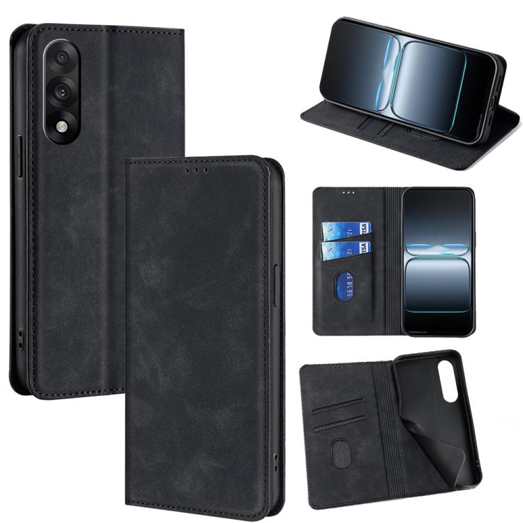Skin Feel Magnetic Leather Phone Case, For OnePlus 15T 5G, For OnePlus Turbo 6 / 6V, For OnePlus Ace 5 Ultra / Nord 5, For OnePlus Ace 5 / 5 Pro