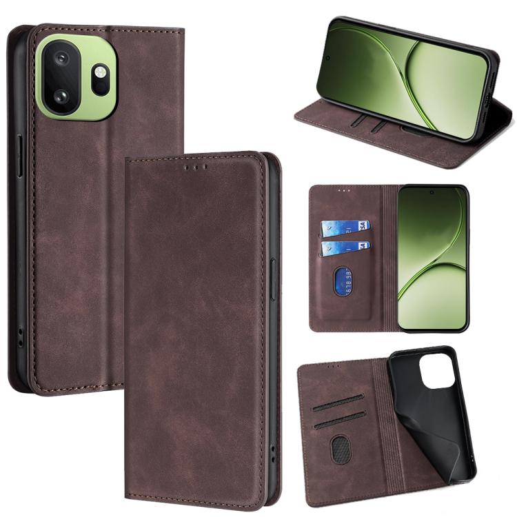 Skin Feel Magnetic Leather Phone Case, For OnePlus 15T 5G, For OnePlus Turbo 6 / 6V, For OnePlus Ace 5 Ultra / Nord 5, For OnePlus Ace 5 / 5 Pro