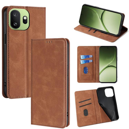Skin Feel Magnetic Leather Phone Case, For OnePlus 15T 5G, For OnePlus Turbo 6 / 6V, For OnePlus Ace 5 Ultra / Nord 5, For OnePlus Ace 5 / 5 Pro