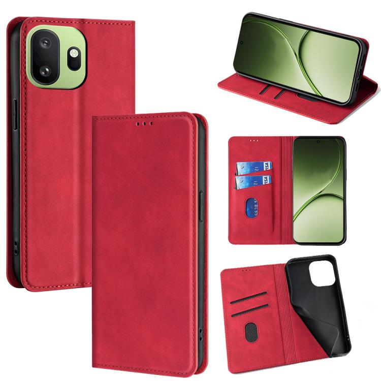 Skin Feel Magnetic Leather Phone Case, For OnePlus 15T 5G, For OnePlus Turbo 6 / 6V, For OnePlus Ace 5 Ultra / Nord 5, For OnePlus Ace 5 / 5 Pro