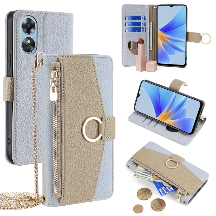 Crossbody Litchi Texture Leather Phone Case, For OPPO A17, For OPPO Reno7 A JP Version, For OPPO A57 4G 2022, For OPPO Reno8 Pro+ 5G