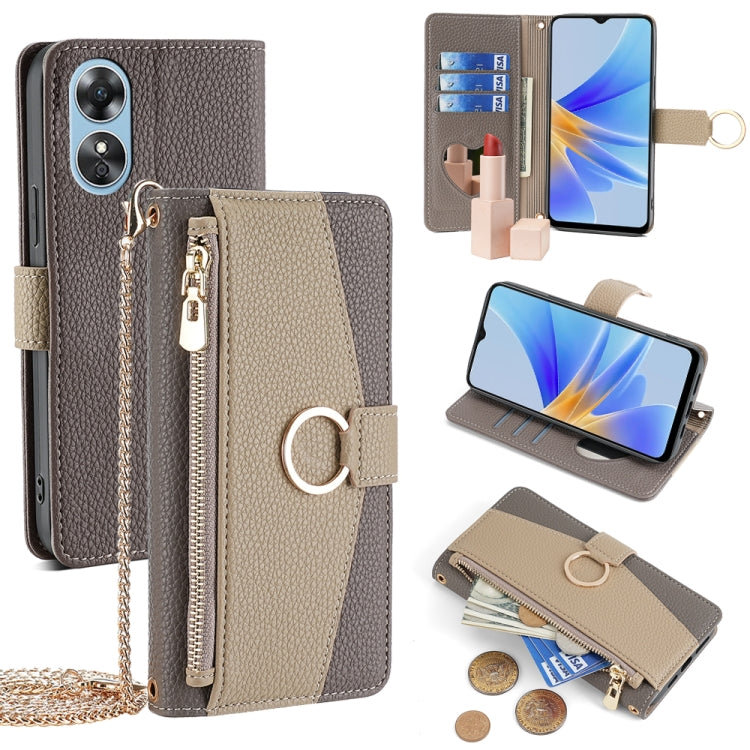 Crossbody Litchi Texture Leather Phone Case, For OPPO A17, For OPPO Reno7 A JP Version, For OPPO A57 4G 2022, For OPPO Reno8 Pro+ 5G