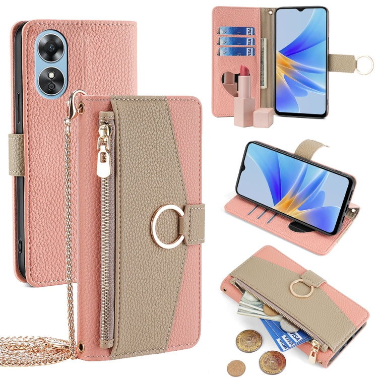 Crossbody Litchi Texture Leather Phone Case, For OPPO A17, For OPPO Reno7 A JP Version, For OPPO A57 4G 2022, For OPPO Reno8 Pro+ 5G