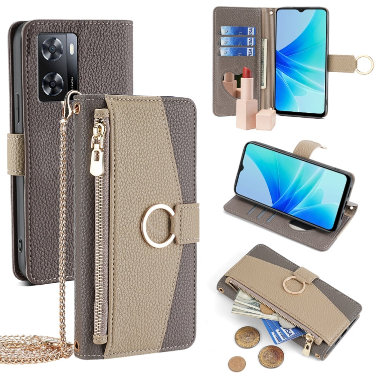 Crossbody Litchi Texture Leather Phone Case, For OPPO A17, For OPPO Reno7 A JP Version, For OPPO A57 4G 2022, For OPPO Reno8 Pro+ 5G