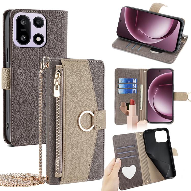Crossbody Litchi Texture Leather Phone Case, For OnePlus 15T 5G, For OnePlus Turbo 6 / 6V, For OnePlus Ace 6, For OnePlus 15