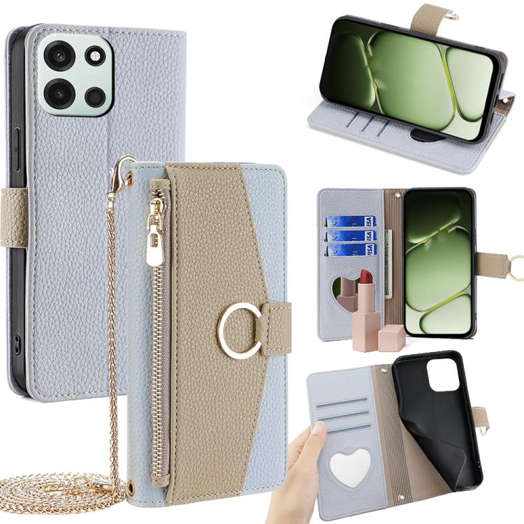 Crossbody Litchi Texture Leather Phone Case, For OnePlus 15T 5G, For OnePlus Turbo 6 / 6V, For OnePlus Ace 6, For OnePlus 15