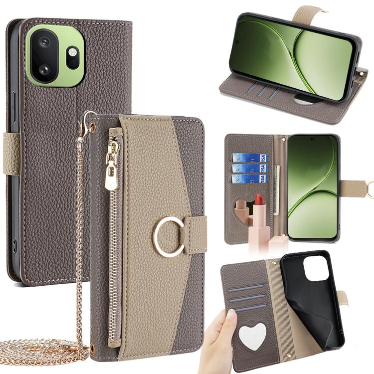 Crossbody Litchi Texture Leather Phone Case, For OnePlus 15T 5G, For OnePlus Turbo 6 / 6V, For OnePlus Ace 6, For OnePlus 15