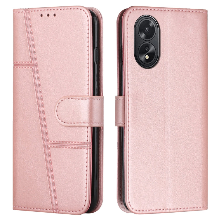 Stitching Calf Texture Buckle Leather Phone Case, For OPPO A38 / A18, For OPPO A58 / A78, For OPPO A79 5G, For OPPO A59 5G