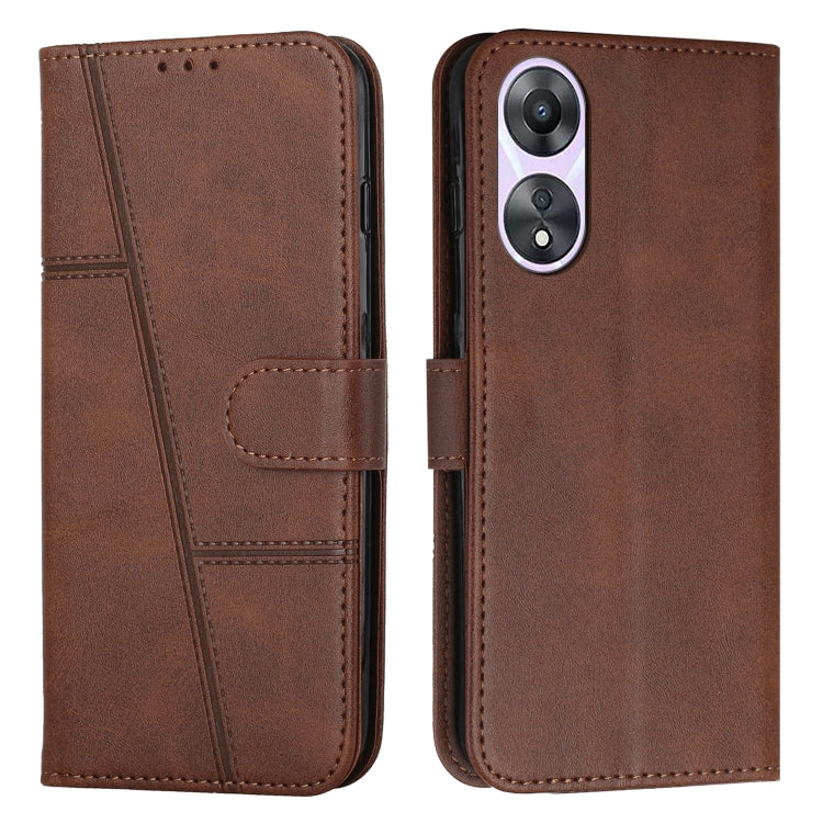 Stitching Calf Texture Buckle Leather Phone Case, For OPPO A38 / A18, For OPPO A58 / A78, For OPPO A79 5G, For OPPO A59 5G